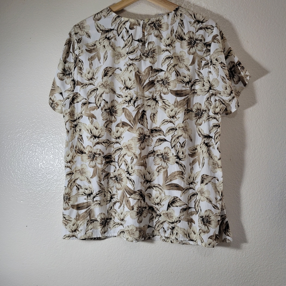J Jill Sheer Floral Print Blouse - Picture 3 of 5